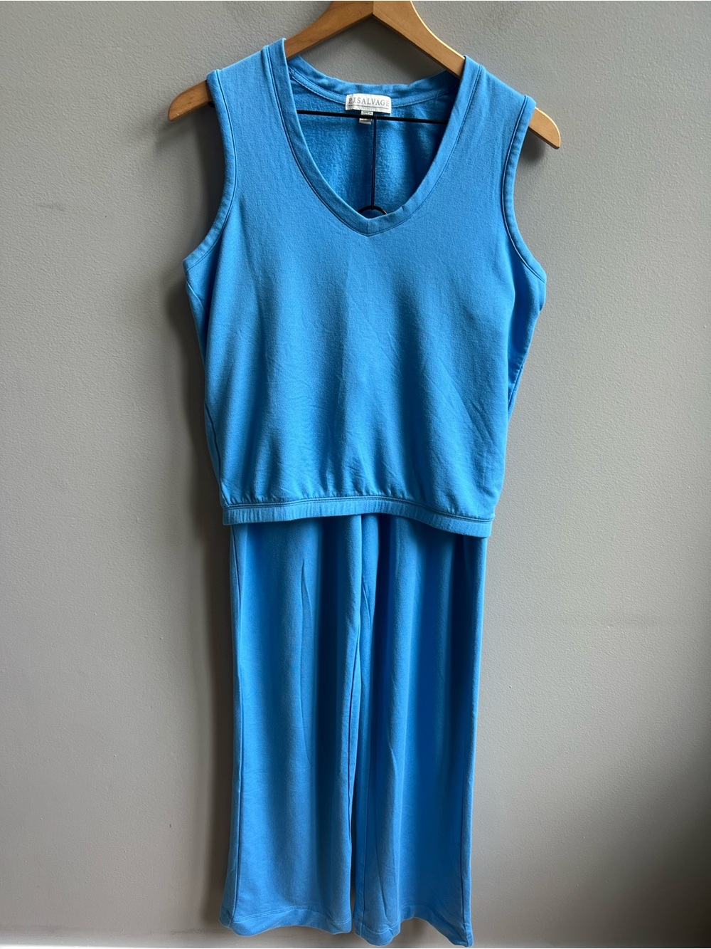 PJ Salvage Women's Cozy V-Neck Tank and Lounge Pants Set Electric Blue XS - Picture 2 of 11